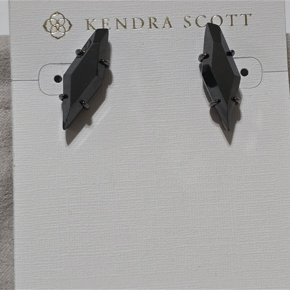 Kendra Scott‎ Brooke? GUNMETAL AND BLACK HEMATITE STUD EARRINGS NEW